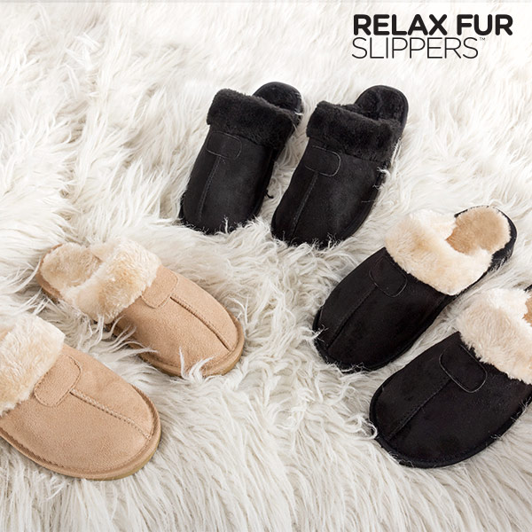 relax fur slippers